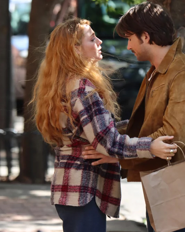 Lily It Ends With Us 2024 Blake Lively Plaid Coat