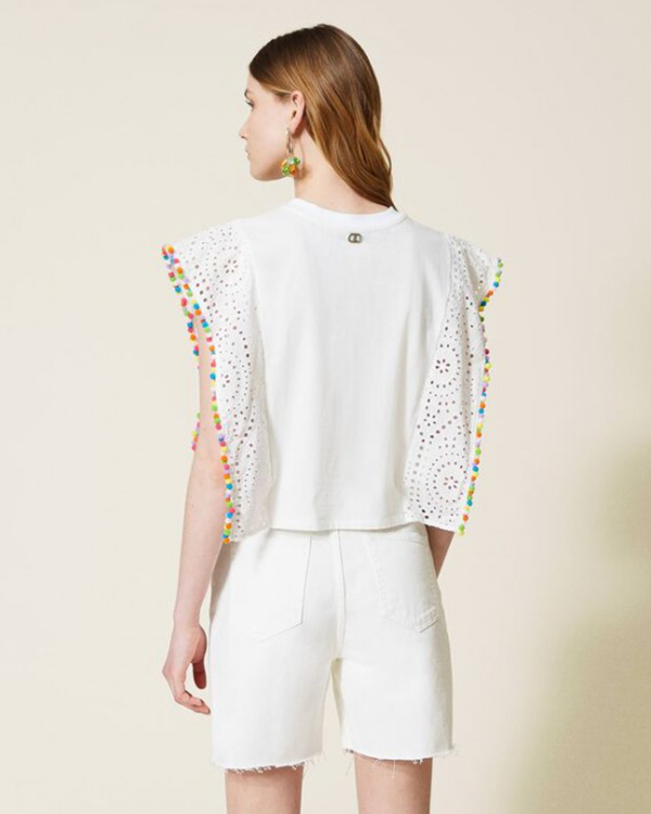 Margaux High Tides S01 Ayana Doucouré Multicolour Pompoms Boxy T-Shirt