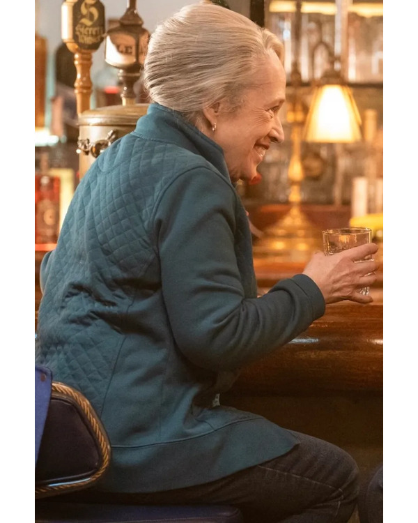 Matlock S01 Kathy Bates Quilted Turquoise Zip-Up Jacket Matlock S01 Kathy Bates Quilted Turquoise Zip-Up Jacket