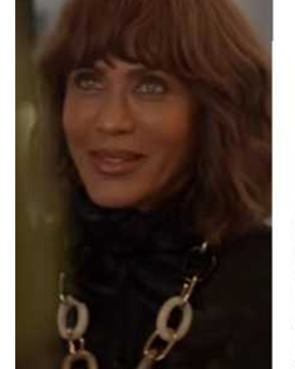 And Just Like That S03 Nicole Ari Parker Croc Embossed Blouse And Just Like That S03 Nicole Ari Parker Croc Embossed Blouse