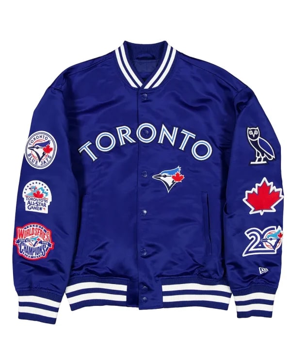Toronto Blue Jays OVO x New Era Royal Full-Snap Twill Jacket