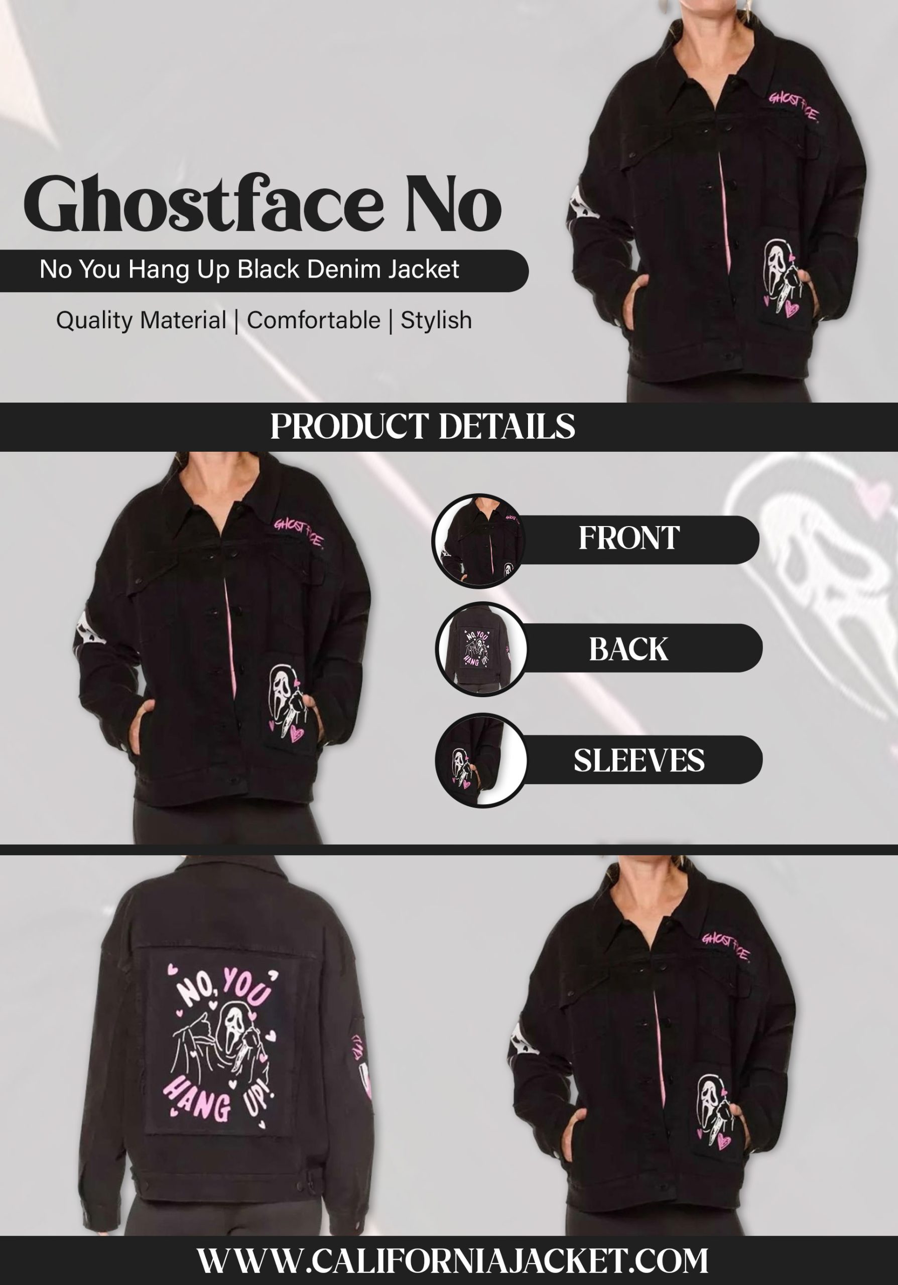 Ghostface-No-You-Hang-Up-Black-Denim-Jacket