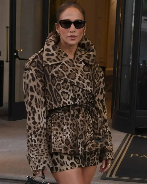 Jennifer Lopez Milan Fashion Week Leopard Print Coat