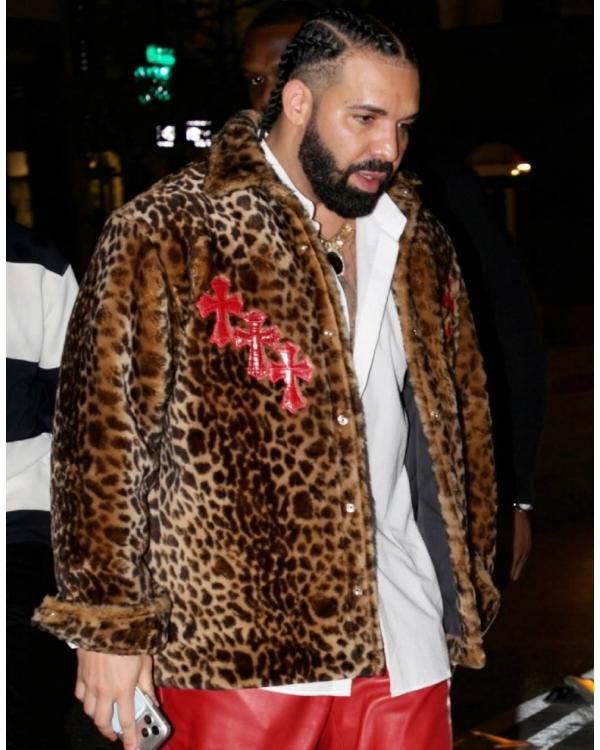 Printable Cross Drake Leopard Print Red Cross Jacket | New Arrivals